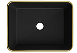 Умивальник (раковина) MEXEN CATIA BLACK MATT GOLD EDGE накладний, фото 6