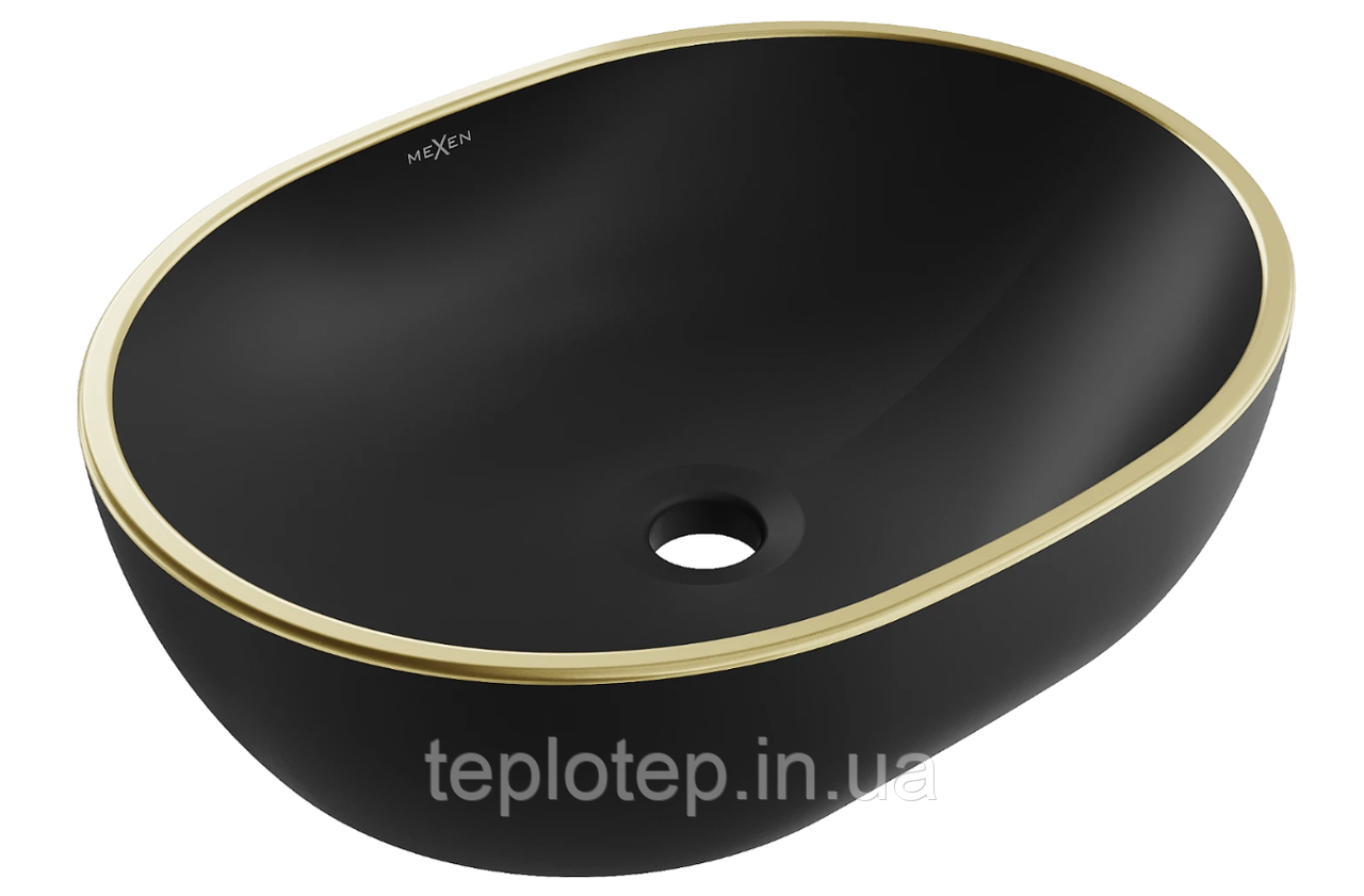 Умивальник (раковина) MEXEN VIKI BLACK GOLD EDGE накладний *