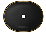 Умивальник (раковина) MEXEN VIKI BLACK GOLD EDGE накладний *, фото 6