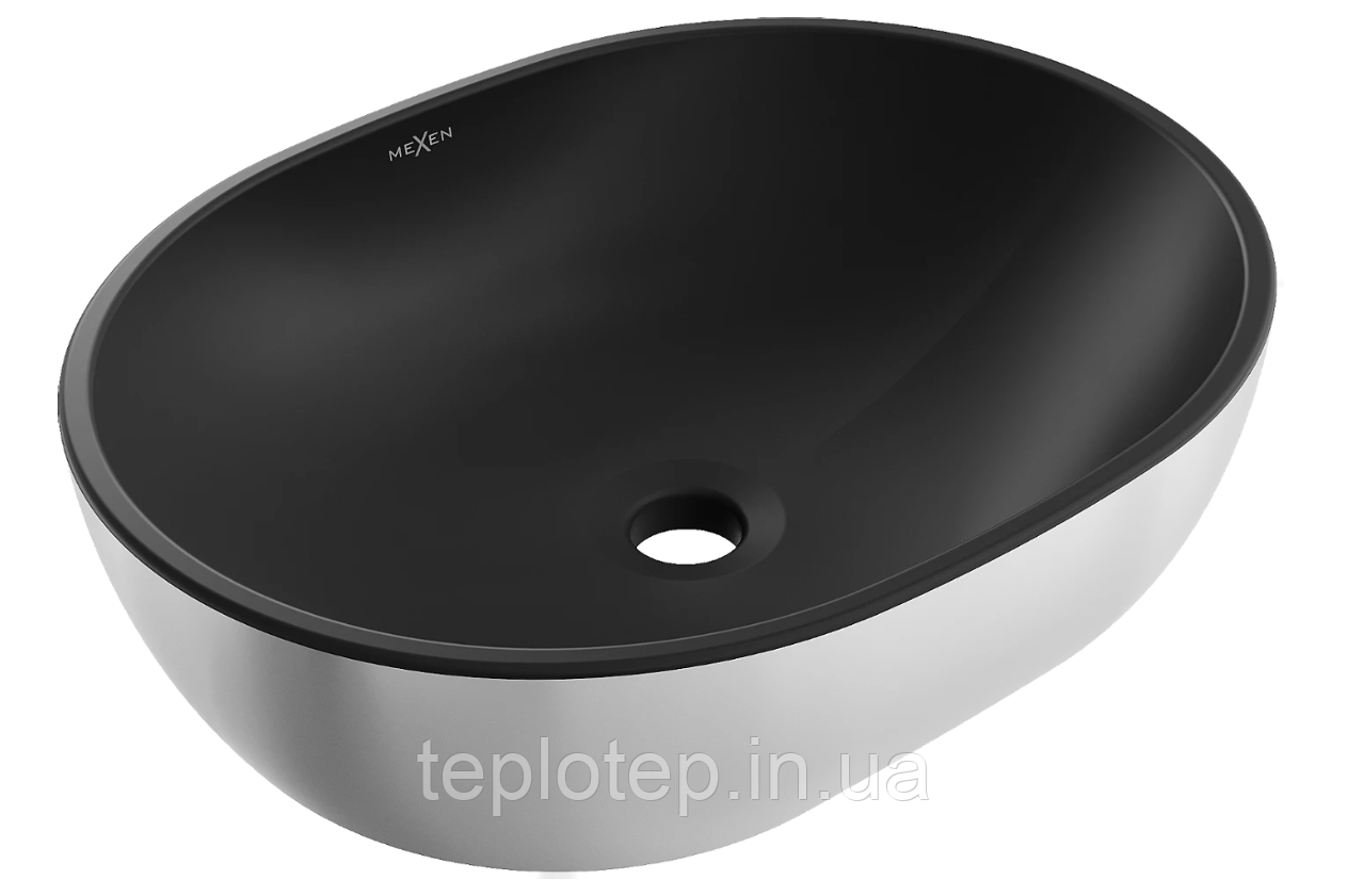 Умивальник (раковина) MEXEN VIKI SILVER BLACK MATT накладний *