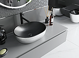 Умивальник (раковина) MEXEN VIKI SILVER BRUSHED BLACK MATT накладний, фото 3