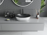 Умивальник (раковина) MEXEN VIKI SILVER BRUSHED BLACK MATT накладний, фото 4