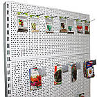 Вітрина для насіння 1900х1200 мм, торговий стелаж приставний, металевий стелаж для насіння з перфорацією під гачки, фото 2