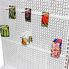 Стелаж для насіння 1600*950 мм, приставний металевий торговий стелаж, стелаж з перфорованими панелями пристінний Рістел, фото 4