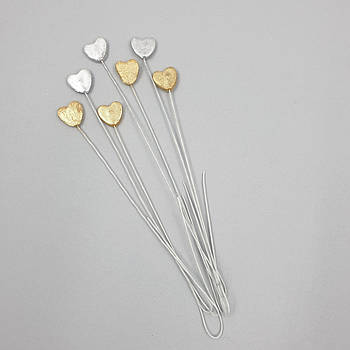 Набір цукрових прикрас Slado Мінісердечка мікс золото-срібло — 7 шт.