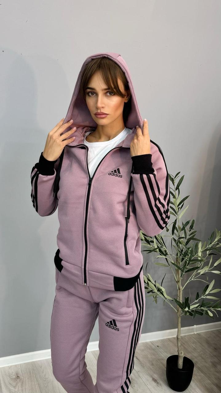 Спортивний костюм унісекс з капюшоном adidas бузковий