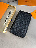 Гаманець чоловічий чорний Louis Vuitton Zippy XL Damier Infini гаманець на блискавці якість преміум, фото 7