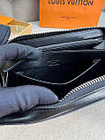 Гаманець чоловічий чорний Louis Vuitton Zippy XL Damier Infini гаманець на блискавці якість преміум, фото 8