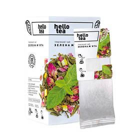 Трав'яний чай Hello tea "Зелена м'ята" фільтр-пак 20 шт