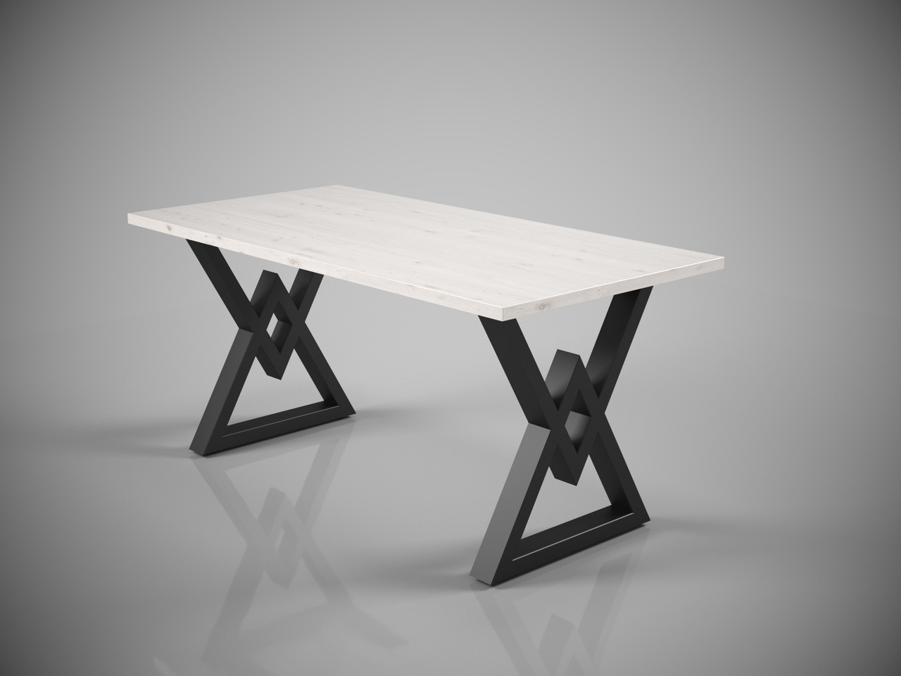 Стіл обідній Крафтинг метал чорний оксамит, стільниця Аляска 1200*750 мм (Tenero TM)