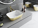 Умивальник (раковина) MEXEN RITA BRUSHED GOLD WHITE накладний, фото 4