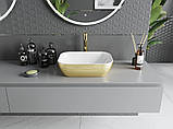 Умивальник (раковина) MEXEN RITA BRUSHED GOLD WHITE накладний, фото 5