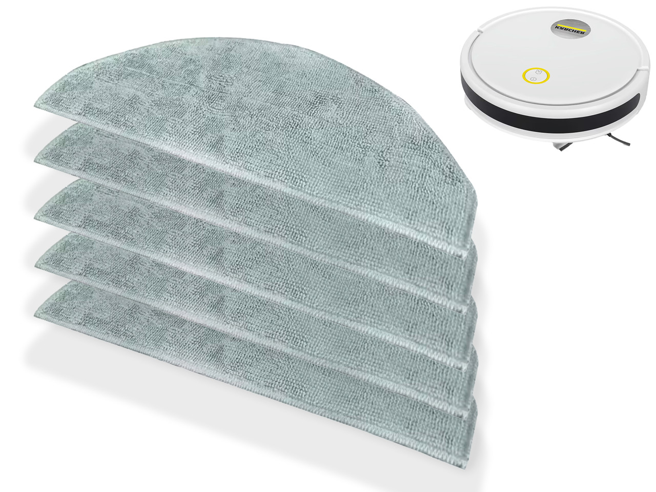 Комплект мікрофібрових серветок (5 шт.) сумісних з роботом-пилососом Karcher RCV 2, фото 1