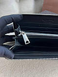 Чоловічий гаманець Bottega Veneta Cassette чорний гаманець на блискавці якість преміум, фото 7
