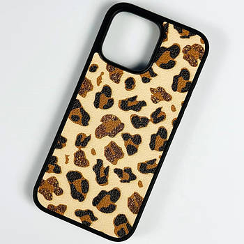 Шкіряна накладка Leopard Leather Magnetic для iPhone 13 Pro Color №1