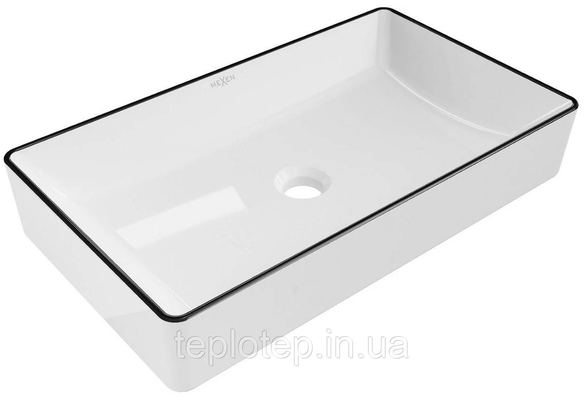 Умивальник (раковина) MEXEN NADIA 60 WHITE BLACK EDGE накладний