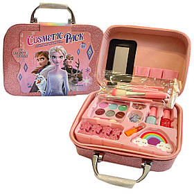 Набір косметики Фроузен Холодне серце рожева помада тіні набір для манікюру пензлі блискітки у валізі 20*8*14см (3605A)
