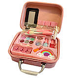 Набір косметики Фроузен Холодне серце рожева помада тіні набір для манікюру пензлі блискітки у валізі 20*8*14см (3605A), фото 3