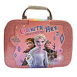Набір косметики Фроузен Холодне серце рожева помада тіні набір для манікюру пензлі блискітки у валізі 20*8*14см (3605A), фото 4