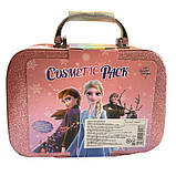 Набір косметики Фроузен Холодне серце рожева помада тіні набір для манікюру пензлі блискітки у валізі 20*8*14см (3605A), фото 5