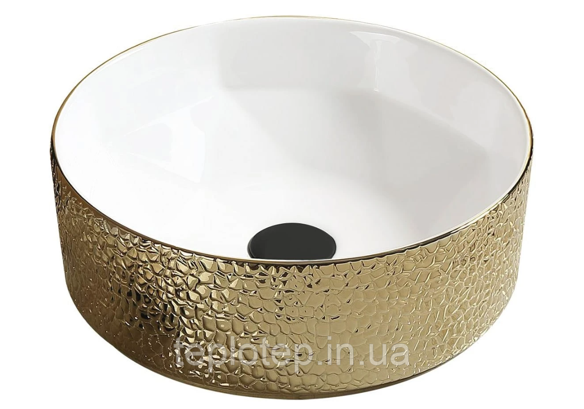 Умивальник (раковина) MEXEN CLARISA GOLD WHITE з візерунком накладний