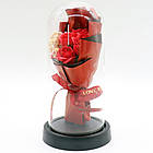 Букет з мильних троянд у колбі з підсвіткою, від батарейок / Троянди у колбі / Букет квітів у колбі / Мильні троянди, фото 3