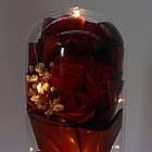 Букет з мильних троянд у колбі з підсвіткою, від батарейок / Троянди у колбі / Букет квітів у колбі / Мильні троянди, фото 6