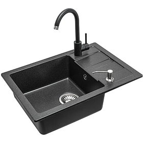 Кухонна мийка REA NILS BLACK набір 5в1*