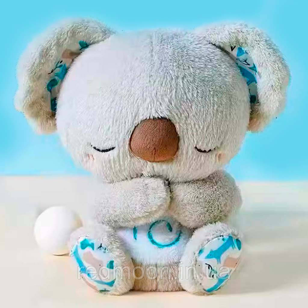 Дихаюча іграшка Коала 25 см, від батарейок, EL-2117-59 / Іграшка для сну / М'яка іграшка нічник, фото 1