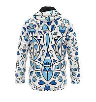 Куртка вітровка спортивна жіноча «Квітуча Україна. Біла. Синьо-голуба», фото 2