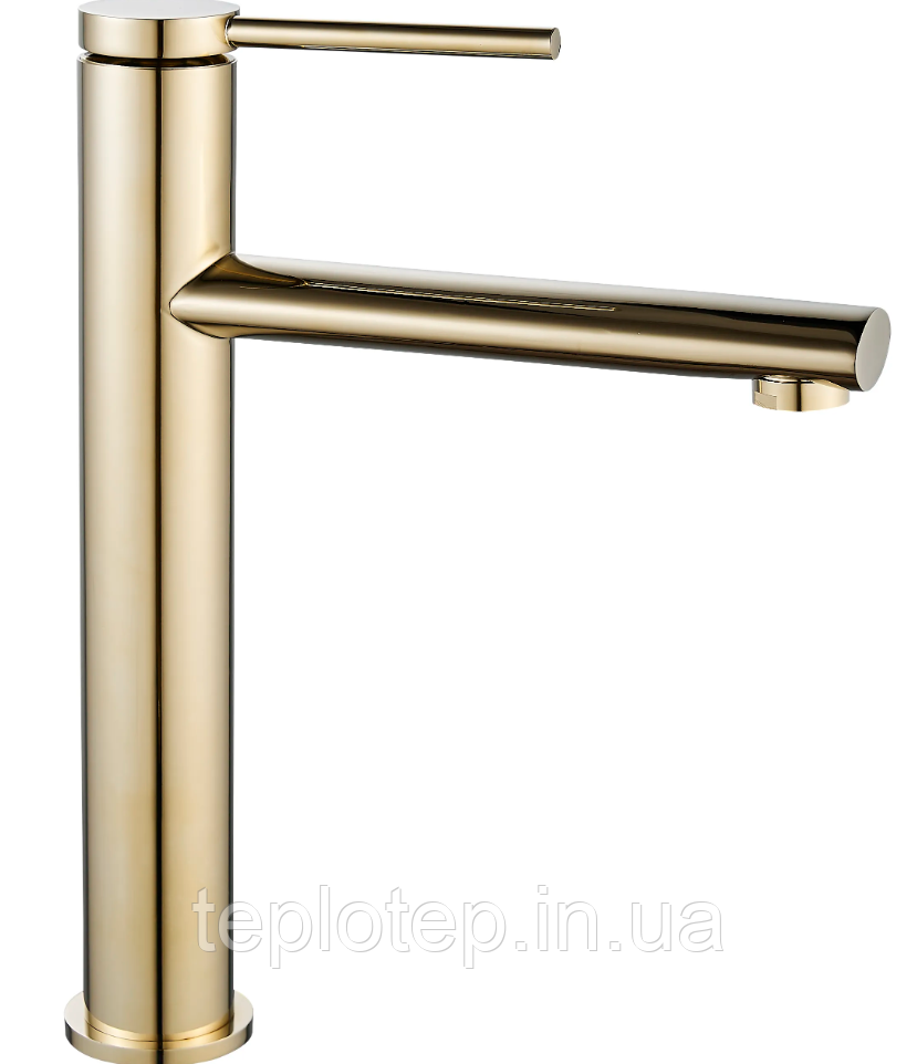 Змішувач для раковини (умивальника) REA OVAL GOLD золотий високий