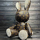 М'яка іграшка Кролик зі стразами, 40см / Декоративна іграшка заєць / Шкіряна іграшка кролик, фото 5