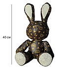 М'яка іграшка Кролик зі стразами, 40см / Декоративна іграшка заєць / Шкіряна іграшка кролик, фото 7