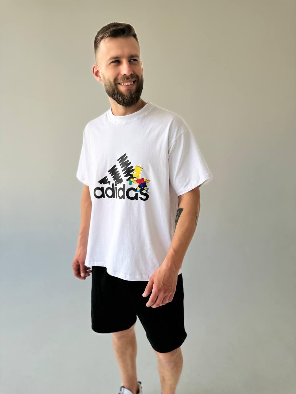 Футболка оверсайз (унісекс) adidas біла