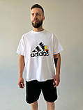 Футболка оверсайз (унісекс) adidas біла, фото 4