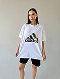 Футболка оверсайз (унісекс) adidas біла, фото 5