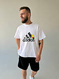 Футболка оверсайз (унісекс) adidas біла, фото 6