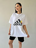 Футболка оверсайз (унісекс) adidas біла, фото 9