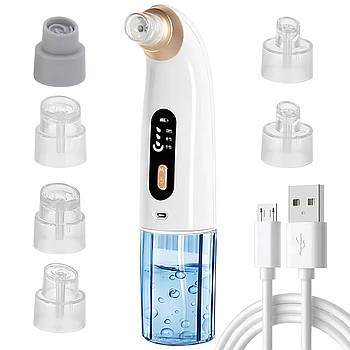 Вакуумний апарат для очищення обличчя, + 6 насадок, USB, XL-1111 / Очищувач пор обличчя / Очищувач чорних крапок