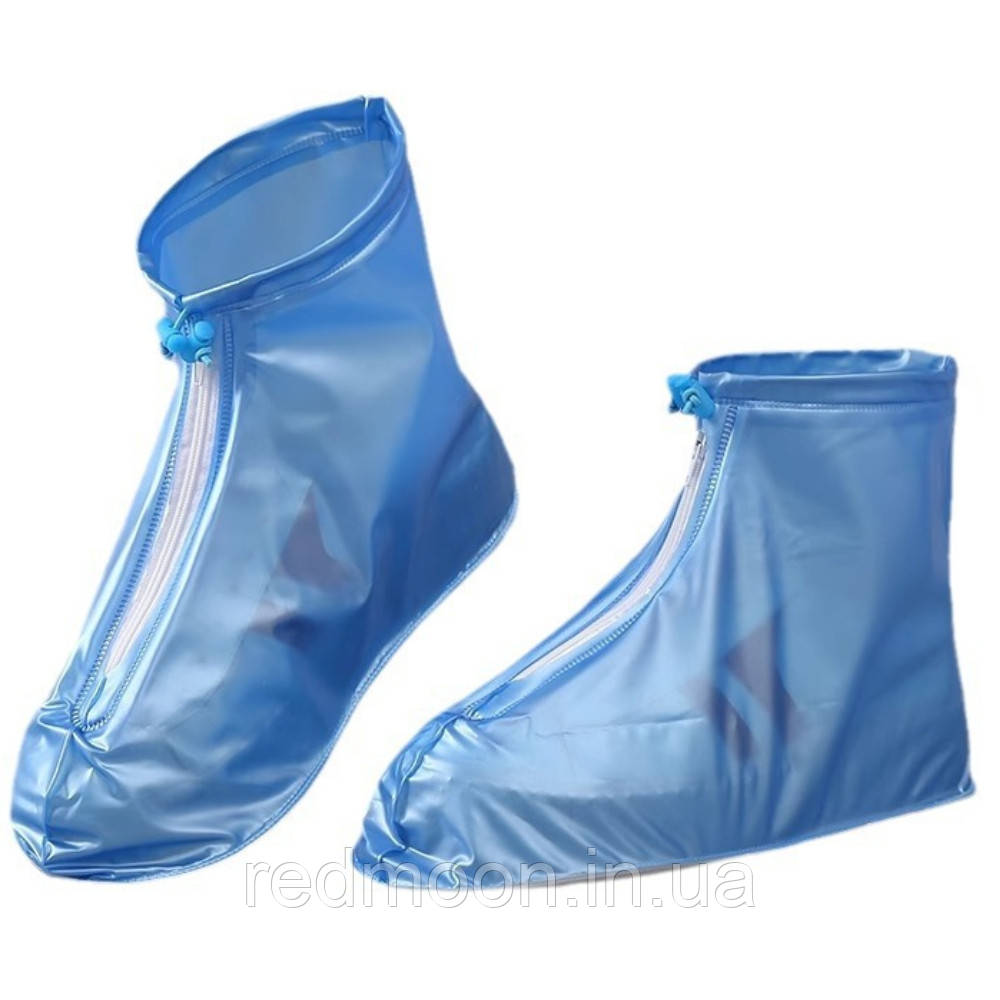 Чохли для взуття від дощу 45-46р (32,5см), з ПВХ, A5 / Водонепроникні бахіли на взуття / Бахіли від дощу, фото 1