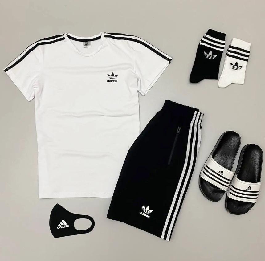 Чоловічий літній костюм білий adidas - костюм на літо