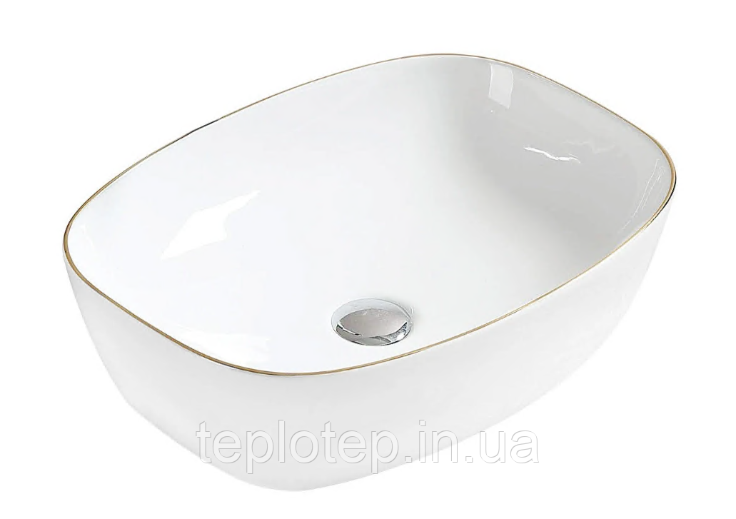 Умивальник (раковина) MEXEN LITA WHITE GOLD EDGE накладний