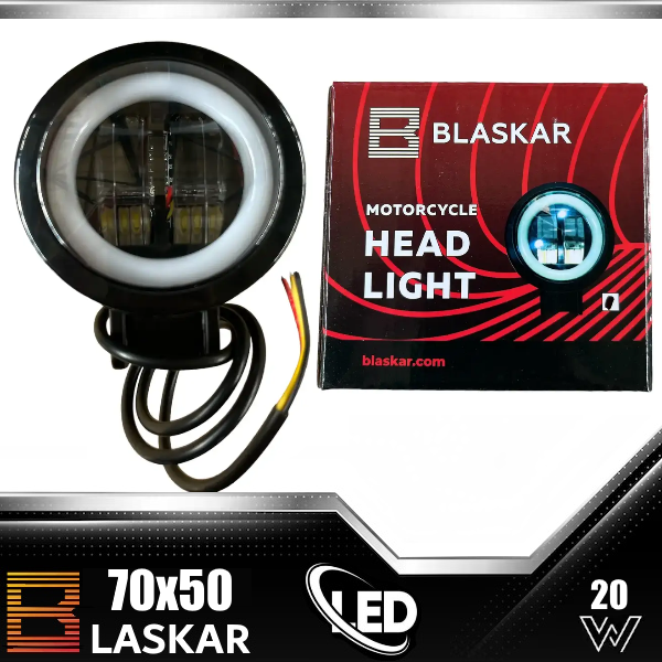 Денні ходові вогні LED BLASKAR круглі 70х50 20W CREE дальнє світло + ДХО