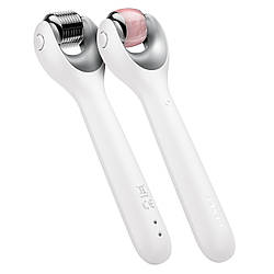 Електронний ролер для обличчя з мікроголками GESKE MicroNeedle Face Roller 9в1 white