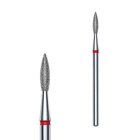 Фреза алмазна Staleks Expert полум'я гостре червоне (2.1/8 мм), для манікюру та педикюру