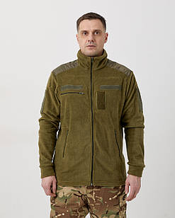 Кофта флісова Нацгвардія з липучками для шевронів, хакі