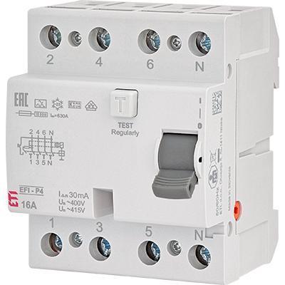 Диф.реле (ПЗВ) 4р EFI6-P4 63/0,03 тип АС (6kA) 2061653, фото 1