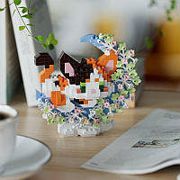 Конструктор блоковий дитячий рыжий котик на місяці