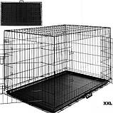 Універсальна міцна металева розкладна клітка-перенесення-вольєр для тварин 122x76x83см, фото 2