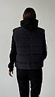 Жіноча жилетка оверсайз чорна весняна осіння Безрукавка без капюшона демісезонна, фото 7